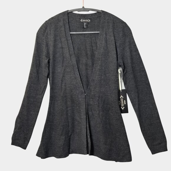 Nanette Lepore Women's Merino Wool Open Front Cardigan Sweater Gray S NWT - Picture 1 of 8